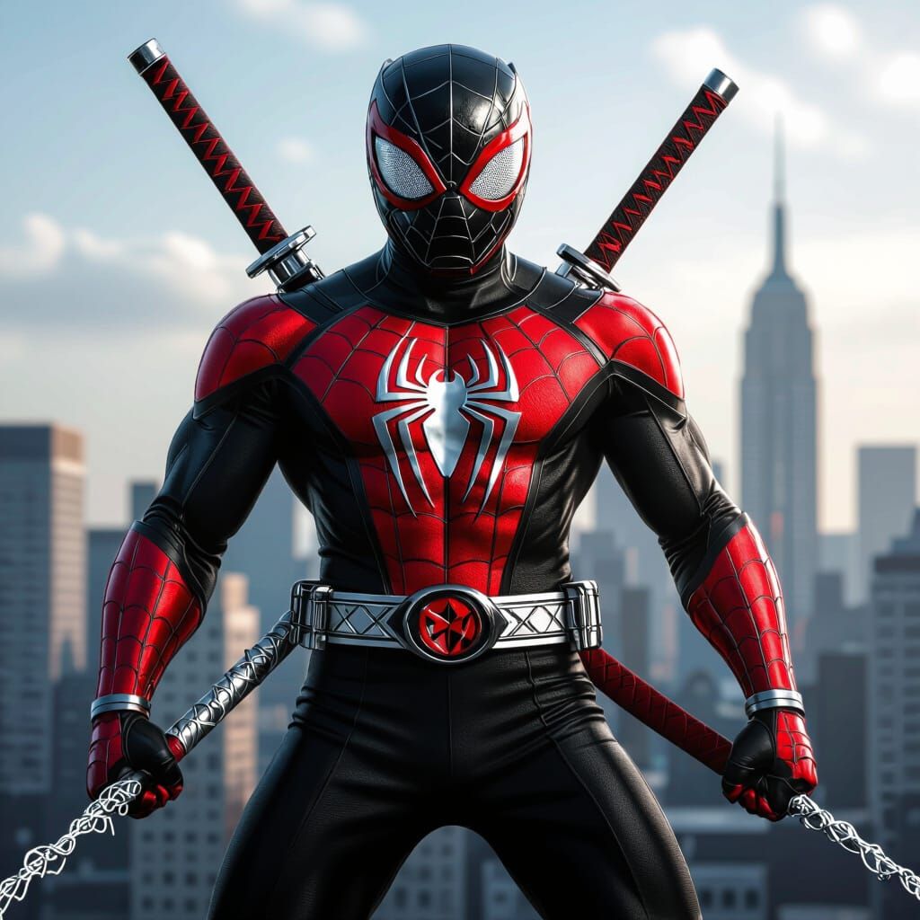 Black Power Ranger and Spiderman Mashup