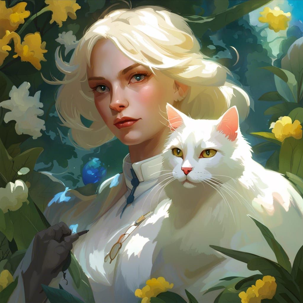 Heterochromatic Cat Plotting Revenge: Artstation Portrait