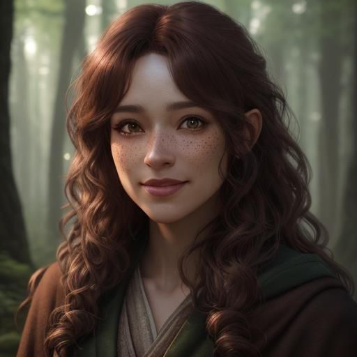 Halfling Woman Portrait in Photorealistic Digital Art