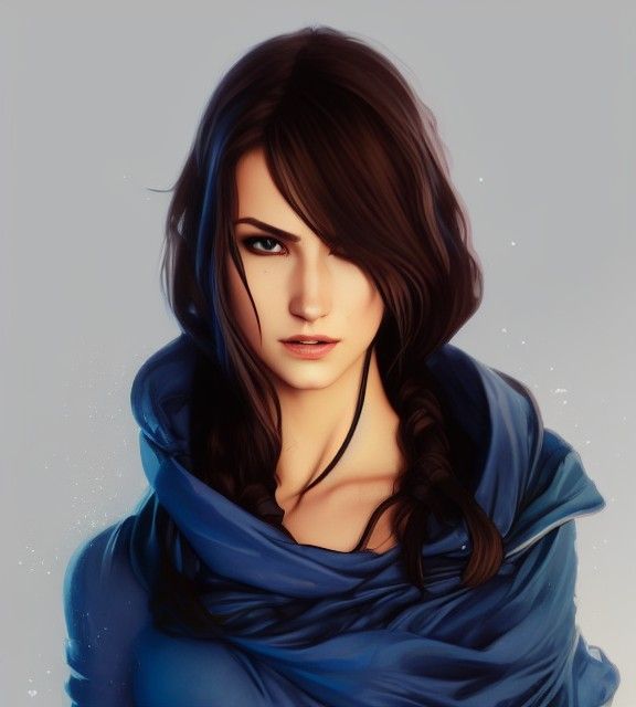 Alieda Game Character Portrait in Digital Art Style