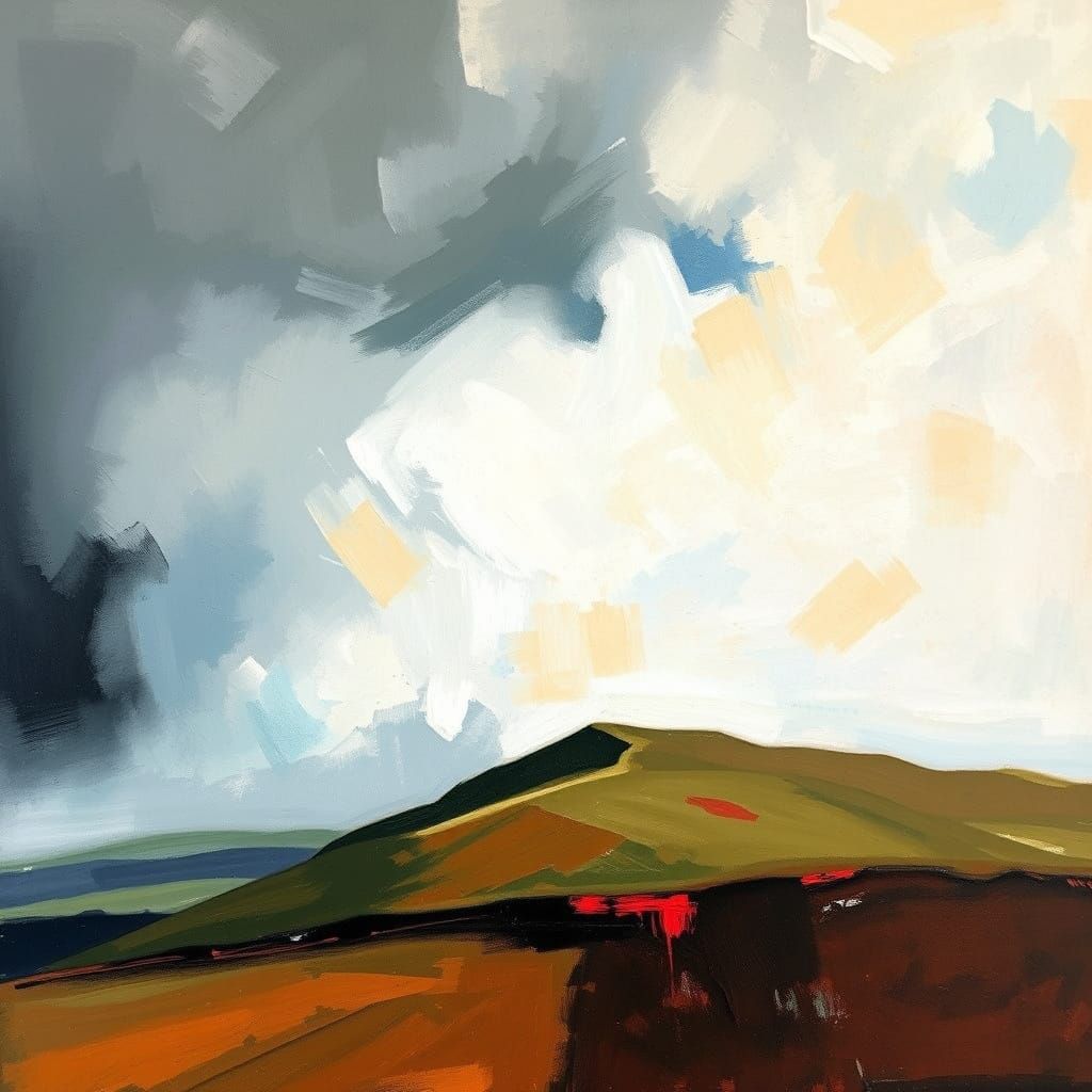 Rothko-Inspired Oil Painting of Garrowby Hill