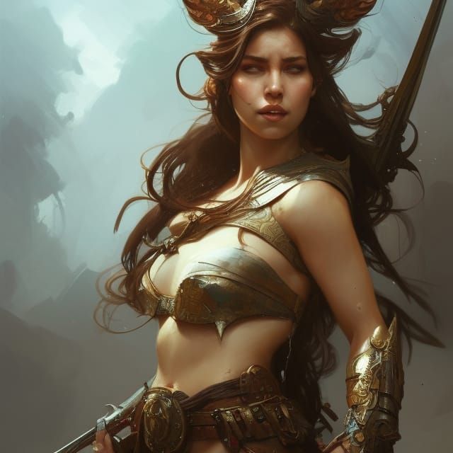 Warrior Princess Portrait in Artgerm Style