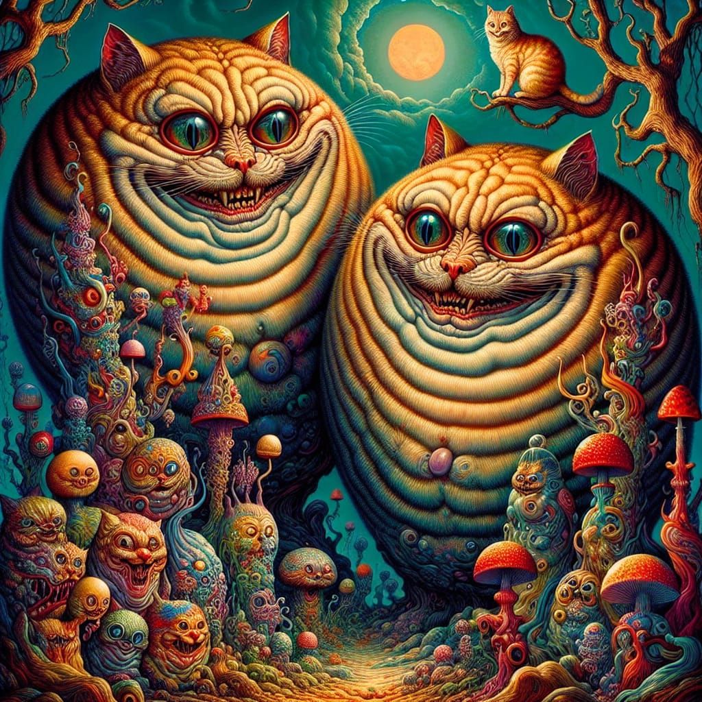 Surreal Felines in a Dark Fantasy Realm