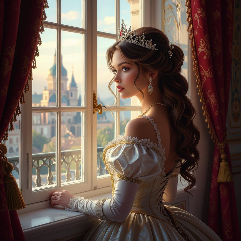 Elegant Princess Awaiting Her Prince: Concept Art