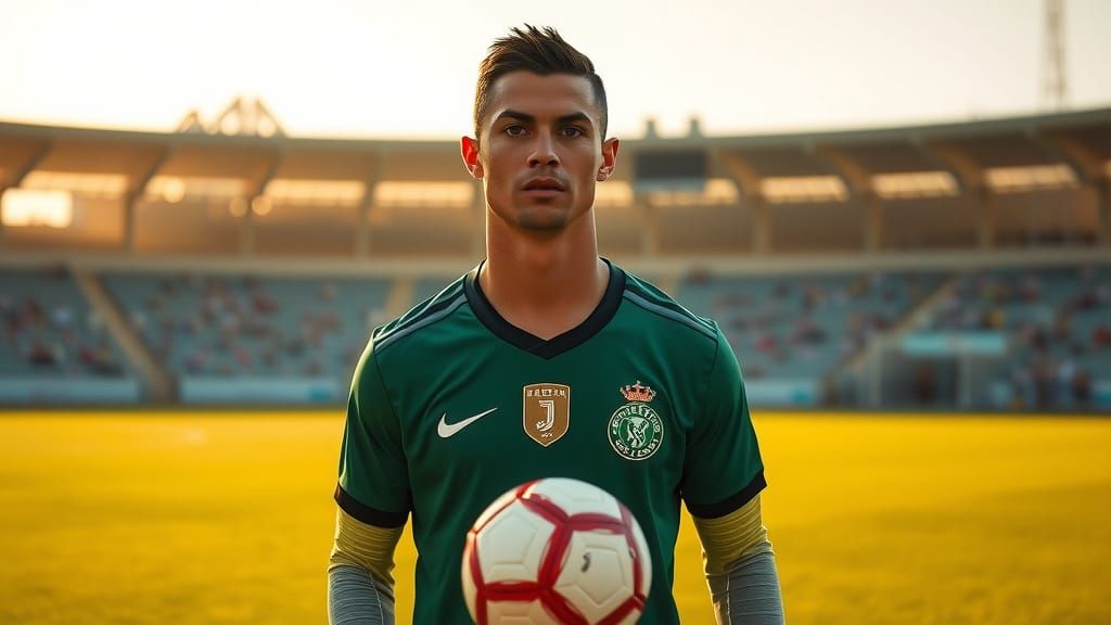 Young Cristiano Ronaldo Steps Onto Football Field