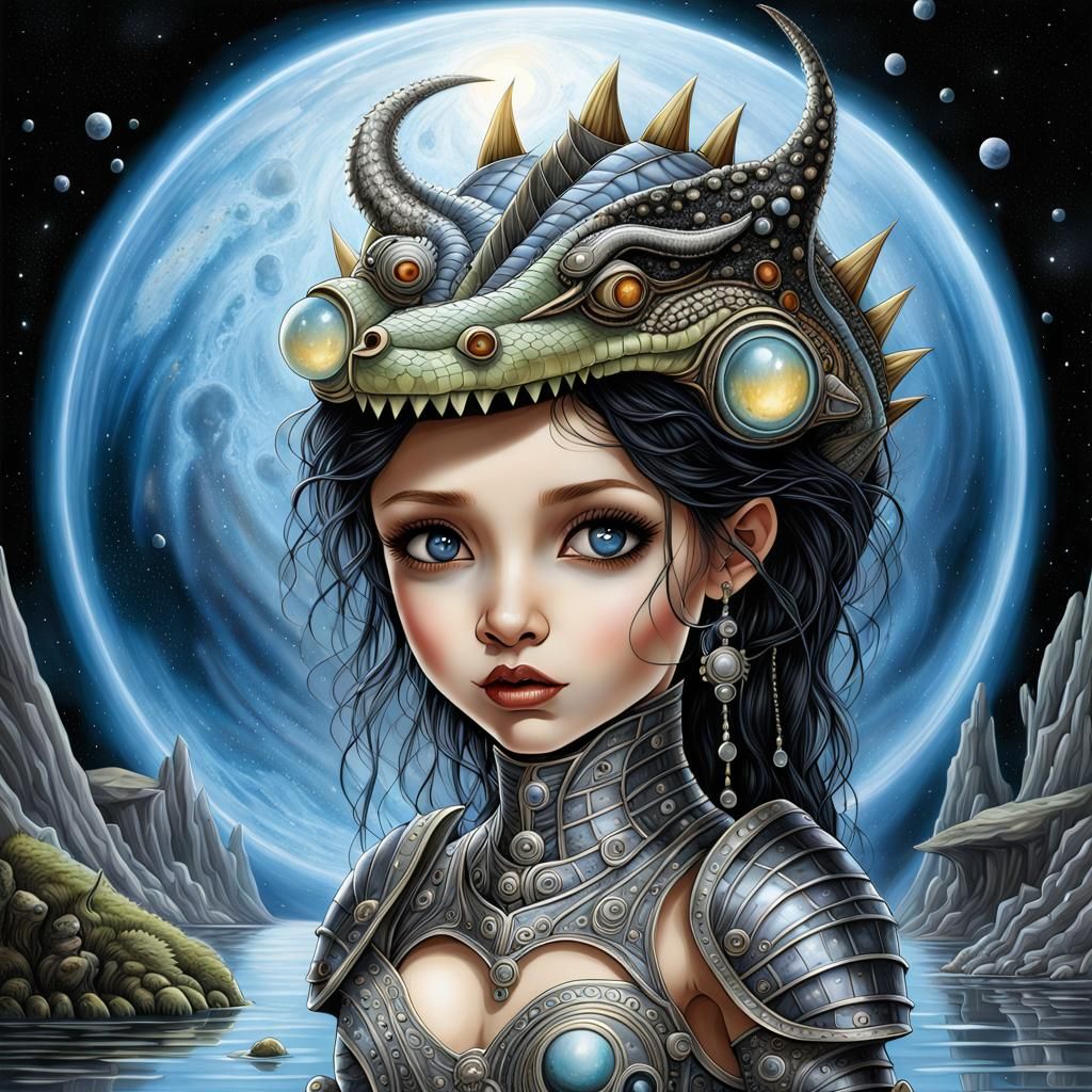 Mythical Iridescent Being in Surreal Digital Art