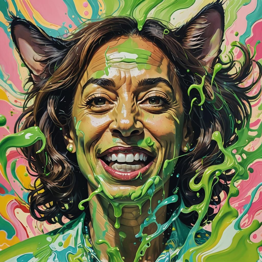 Surreal Portrait with Fauvist Brushstrokes and Vibrant Color...