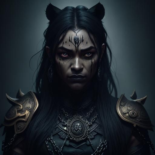 Black Ink Tiger: Dark Fantasy Matte Painting