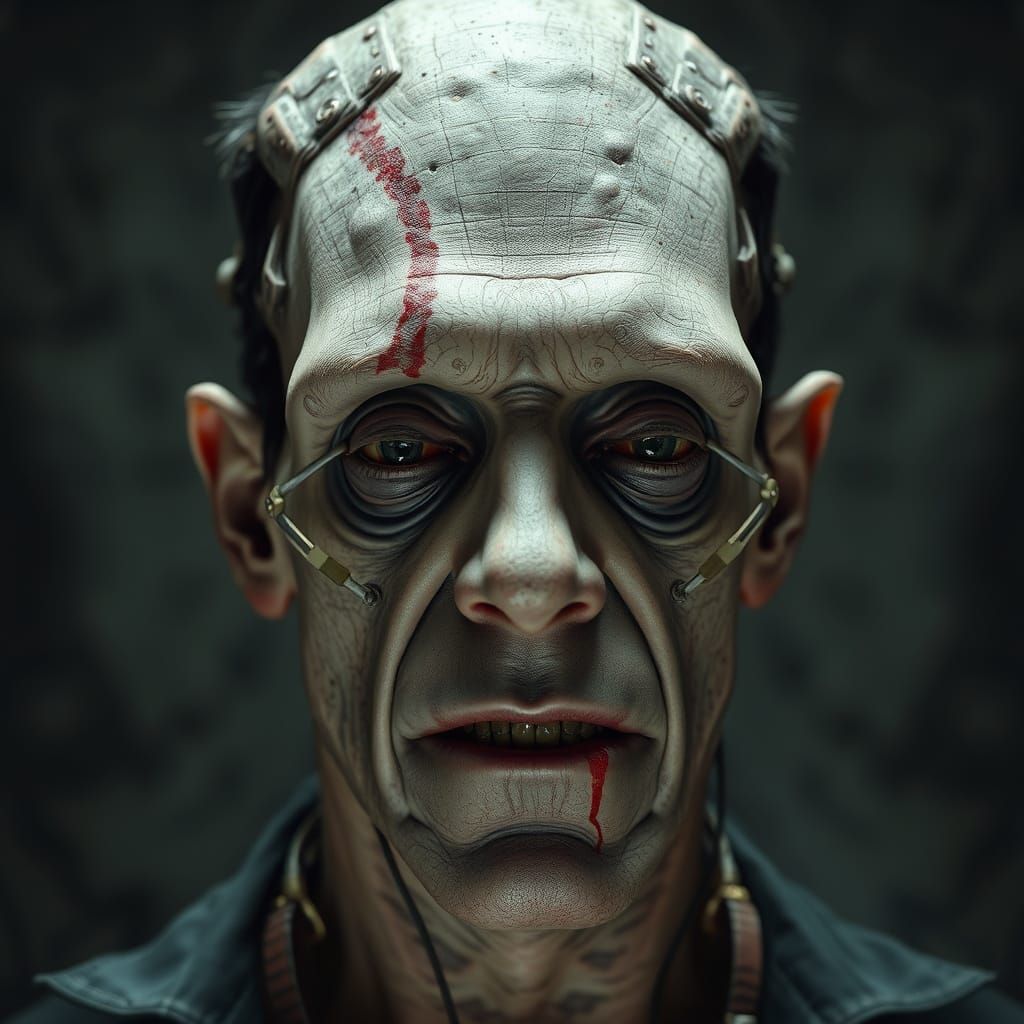 Gritty 8k Portrait of Frankenstein's Monster