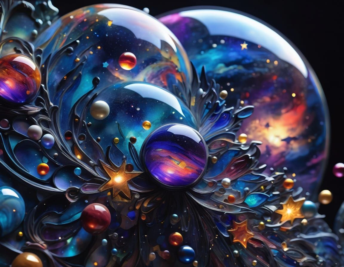 Celestial Stained Glass Abstract Art in 8k