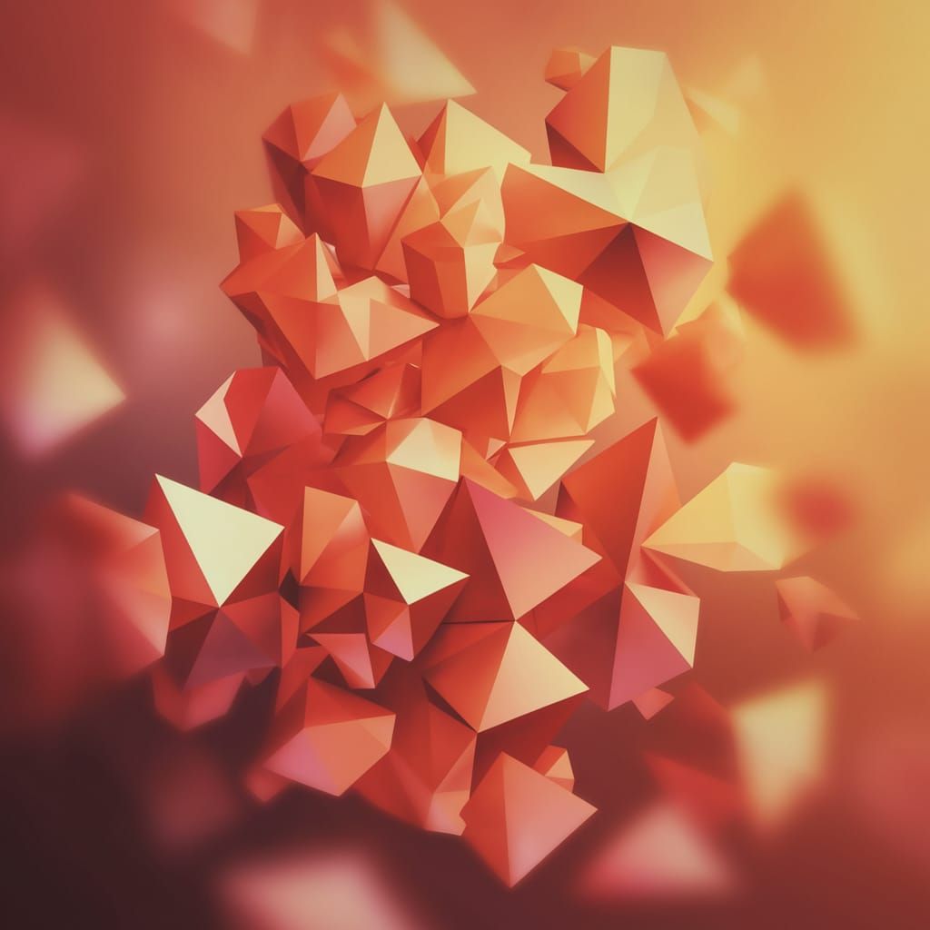 Vibrant Geometric Abstraction with Interlocking Shapes and G...