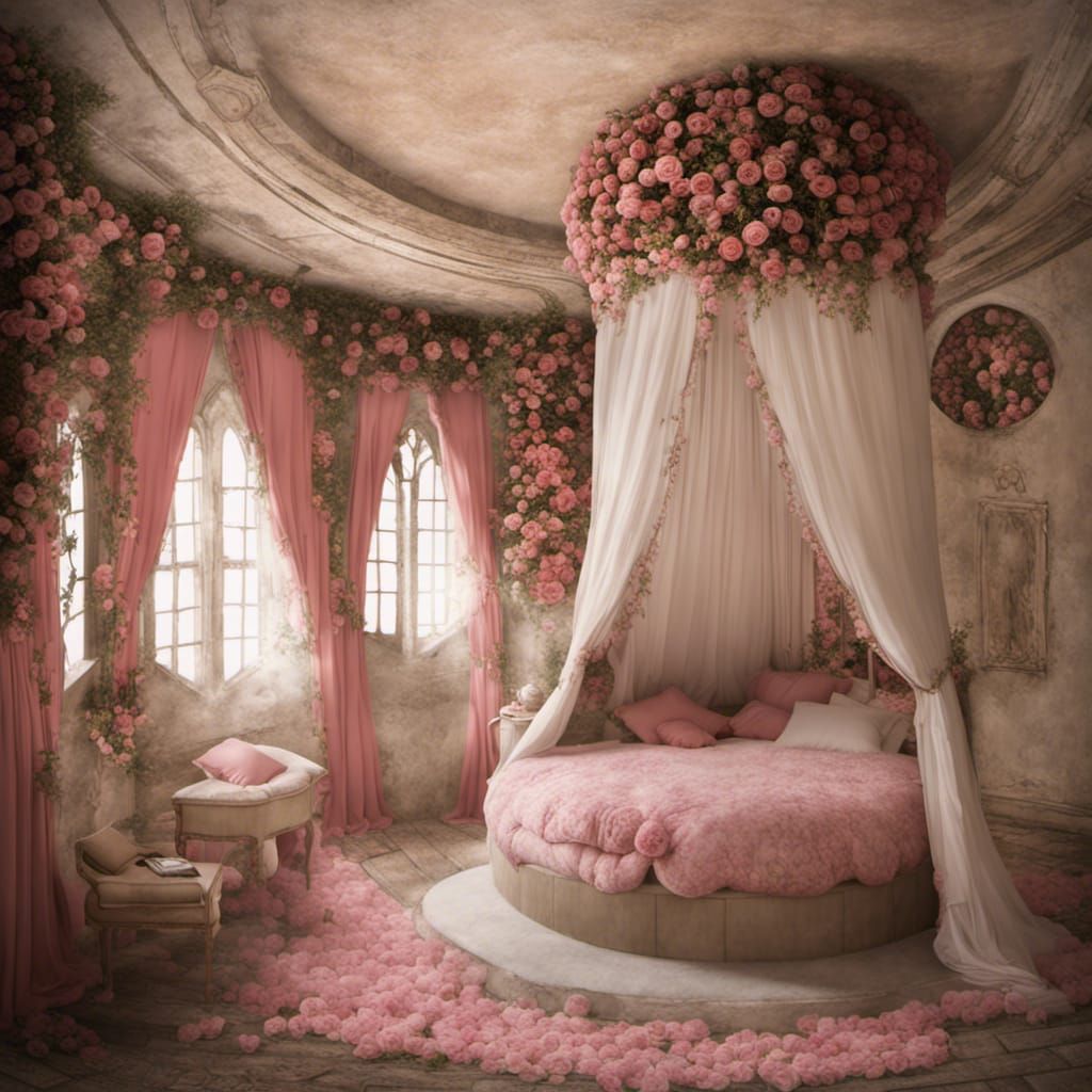 Medieval Princess Tower Room with Roses