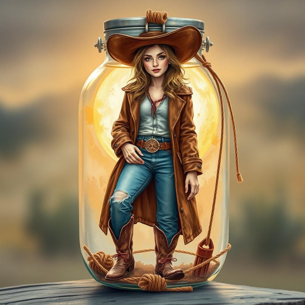 Cowgirl in a Jar: Digital Folk Art of the West