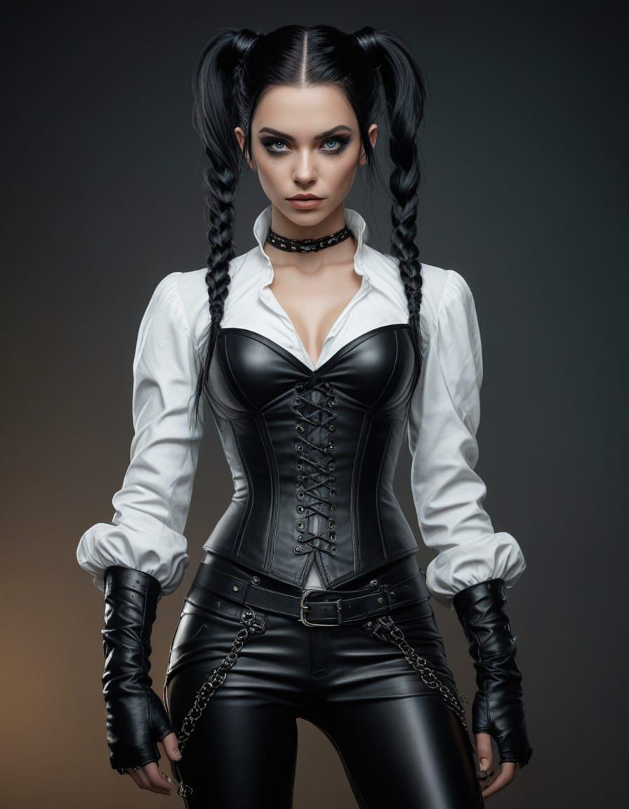 Gothic Fantasy Female Goblin Portrait in Dark Romantic Style