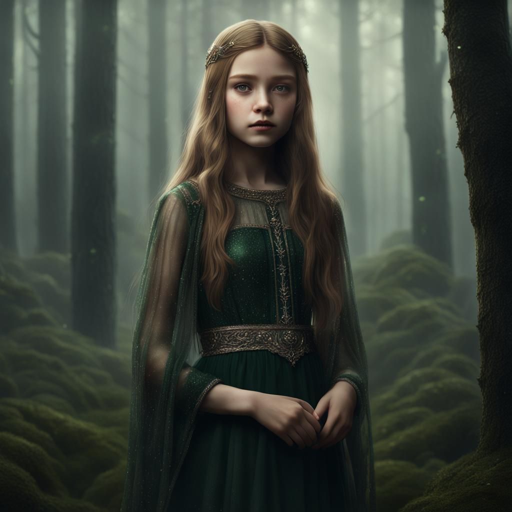 Enchanting Forest Maiden in Cinematic Mood