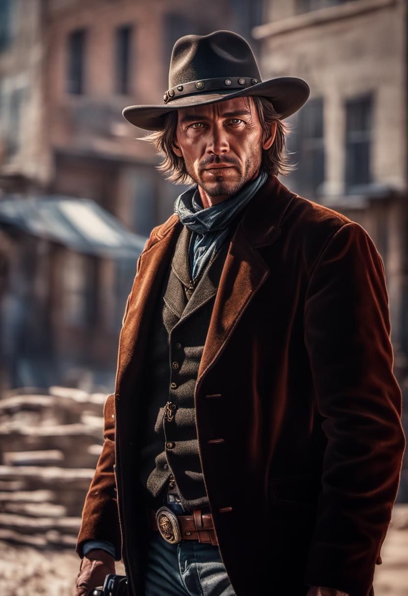 Futuristic Billy the Kid Portrait in Hyperrealism