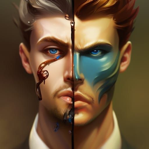 Victorian Gentlemen Portrait in Digital Art Style