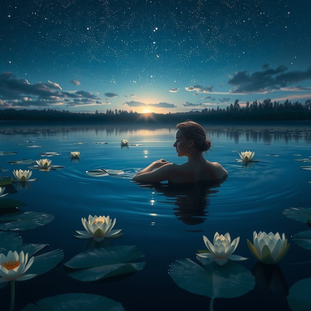 Night swim in Sweden