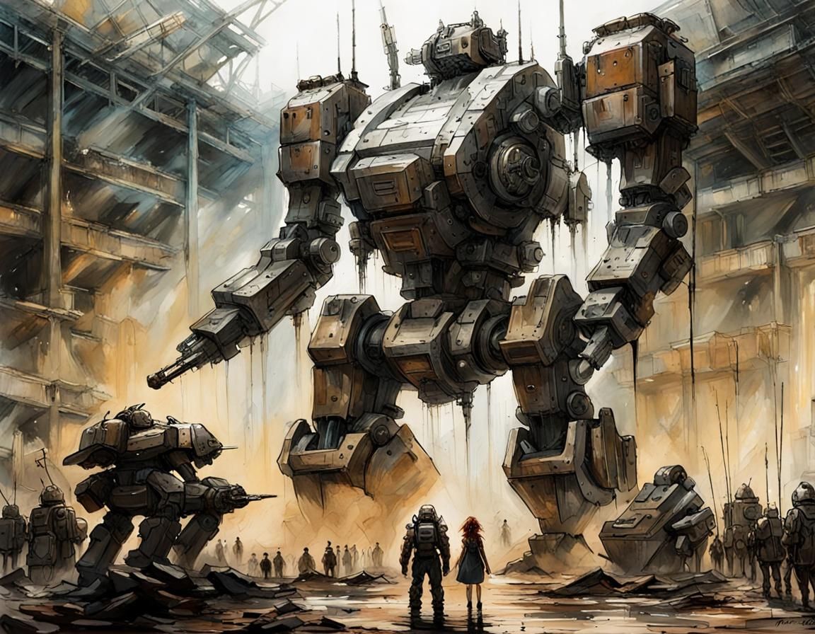 Mecha Battle in Dystopian Coliseum