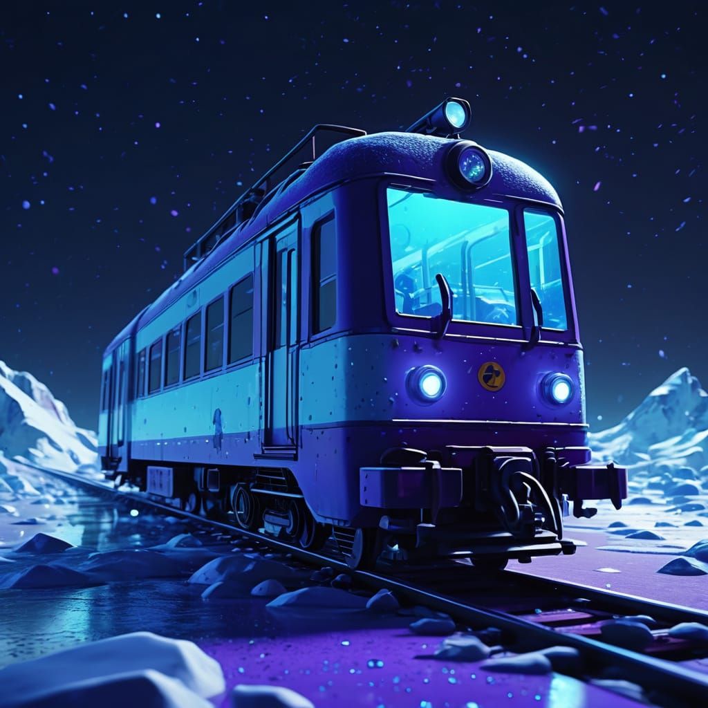 Futuristic Train Chugs Through Icy North Pole Landscape in V...