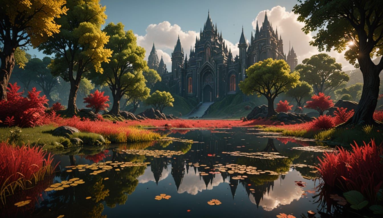 Alien Herd Grazing in Fantasy Landscape