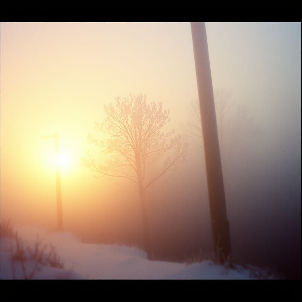 Winter Dawn in Cinematic Film Style