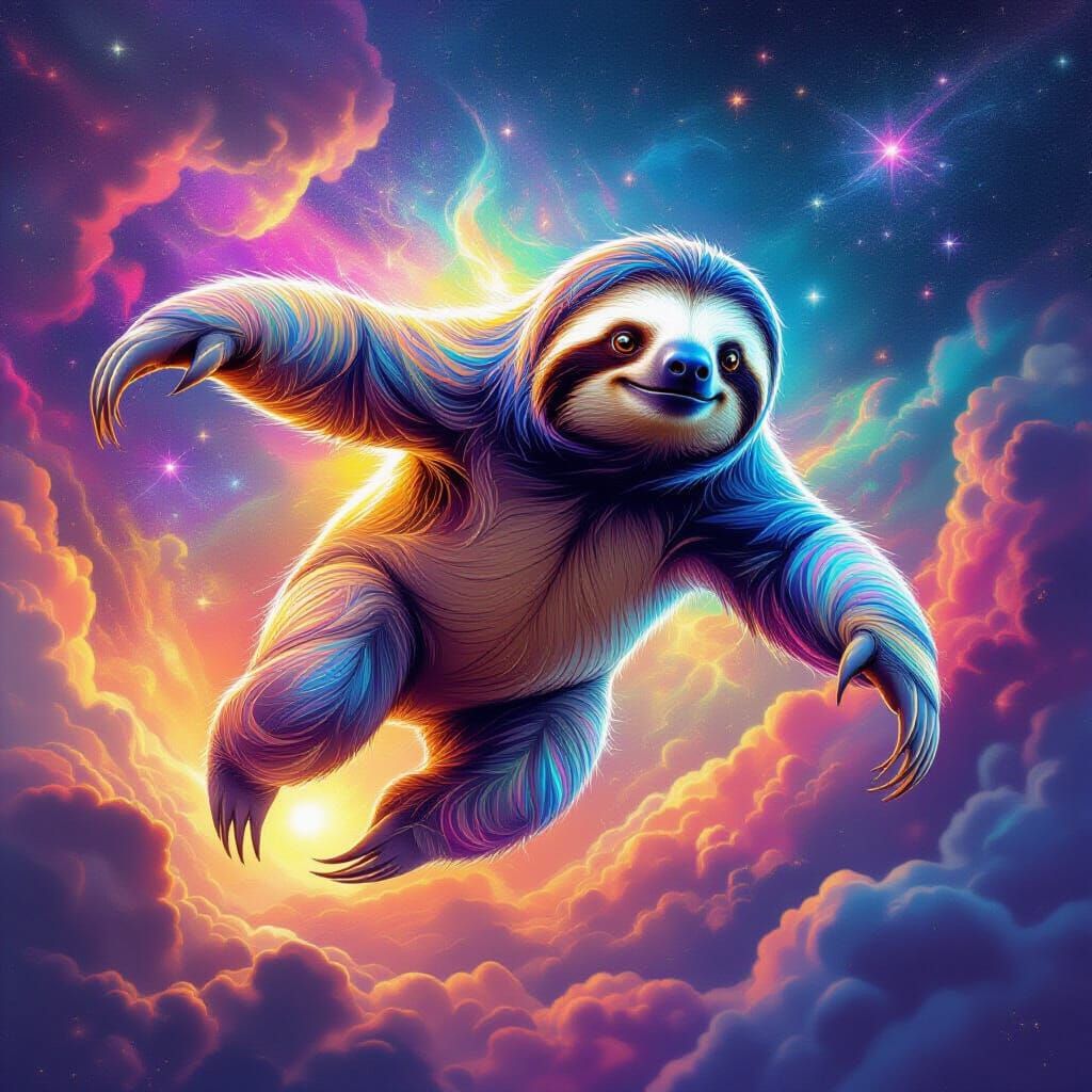 Energetic Sloth Leaping with Holographic Cosmic Patterns