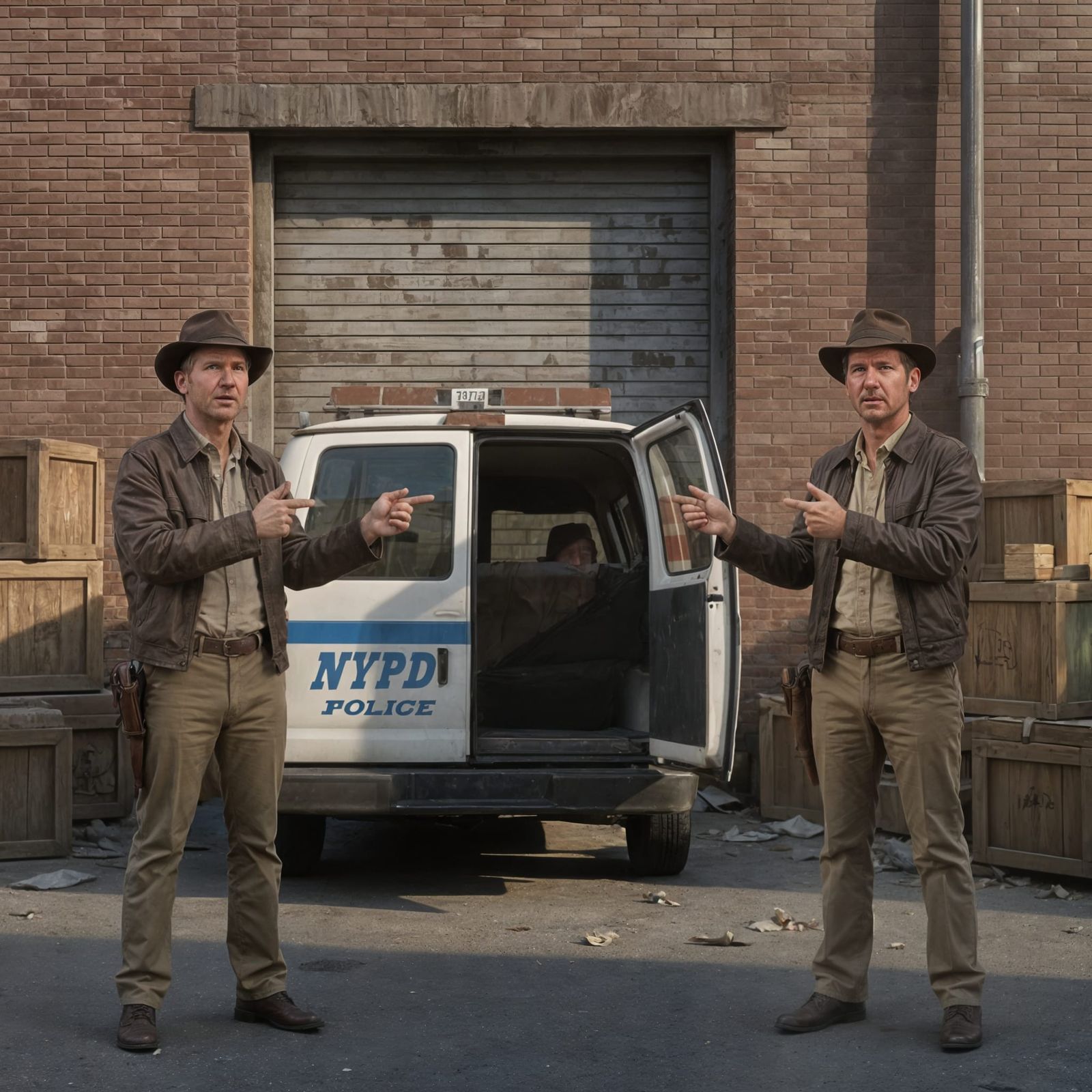 Confused Indiana Jones, Hyperdetailed, Sharp Focus