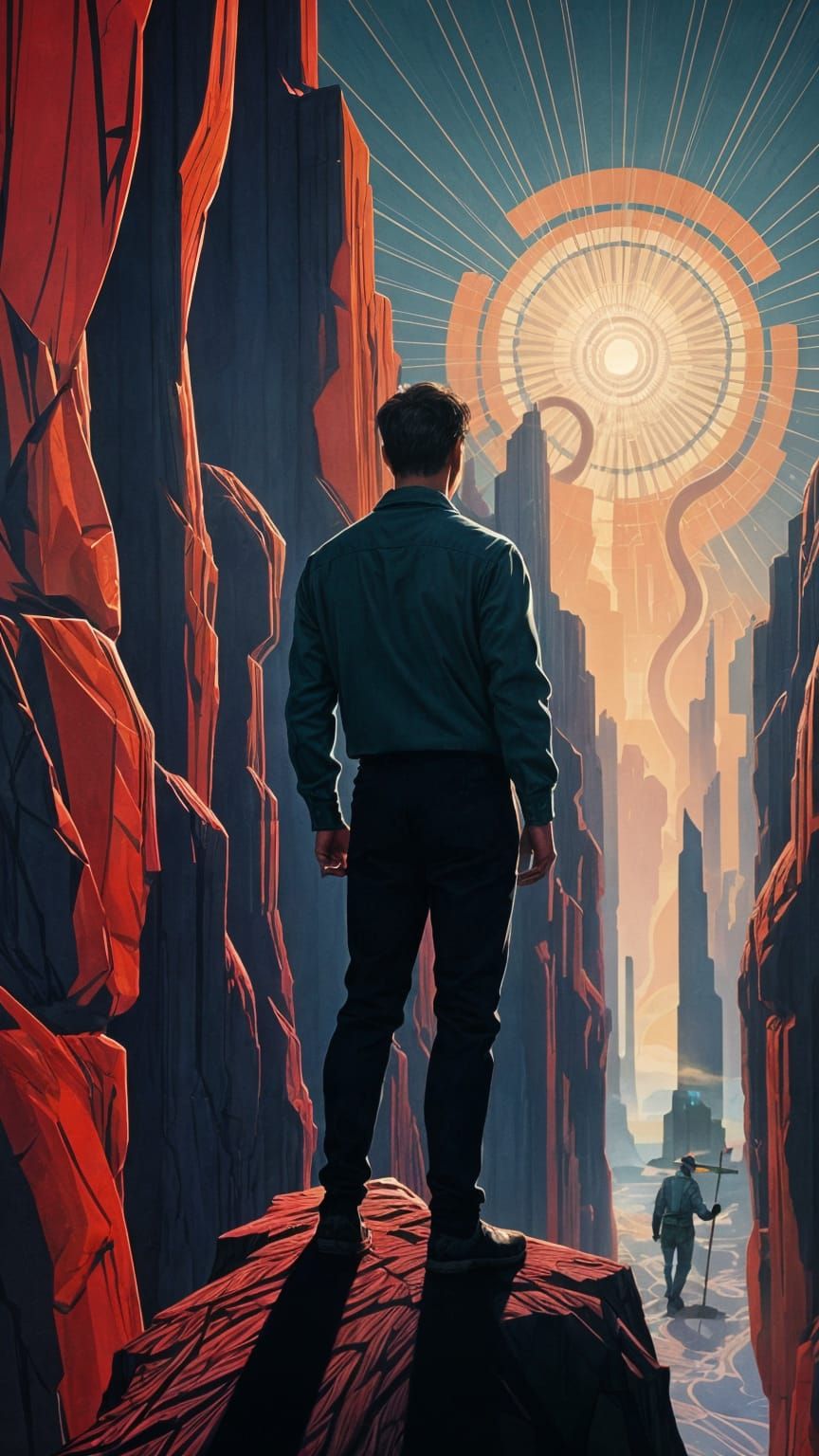 Staring From the Outside Moebius contrasting colors tetradic...