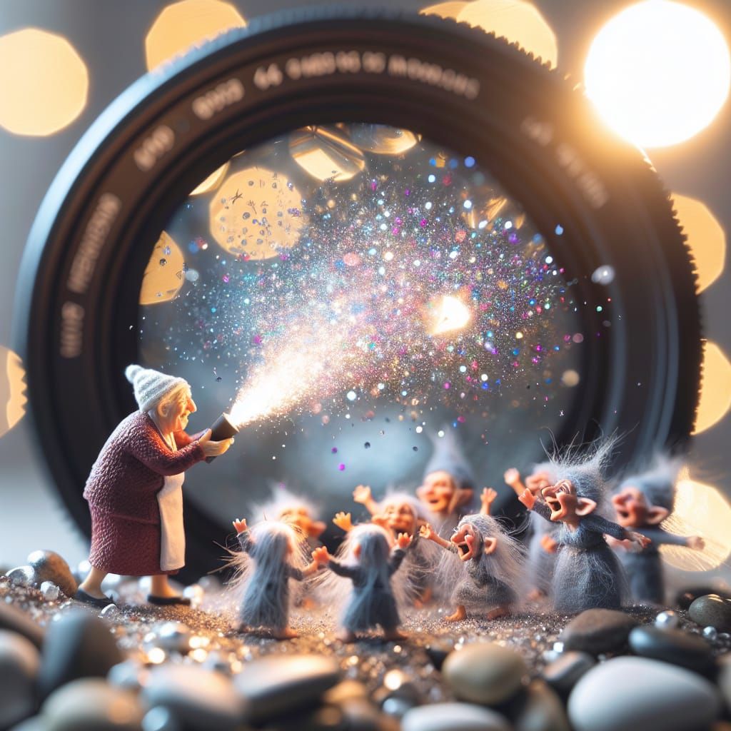 Grandma Shoots a Glitterbomb onto all the Little Trolls