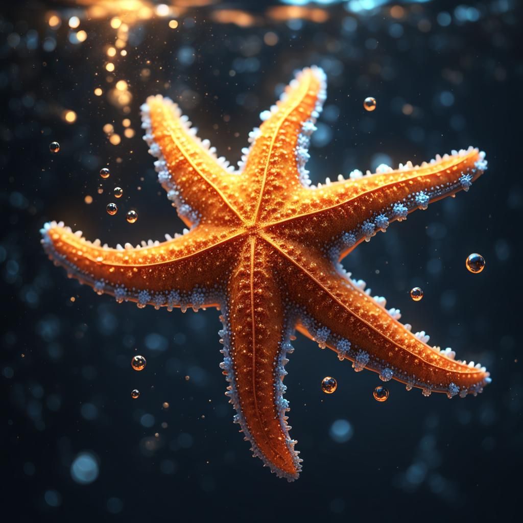 Adorable Starfish in Detailed Fantasy Art