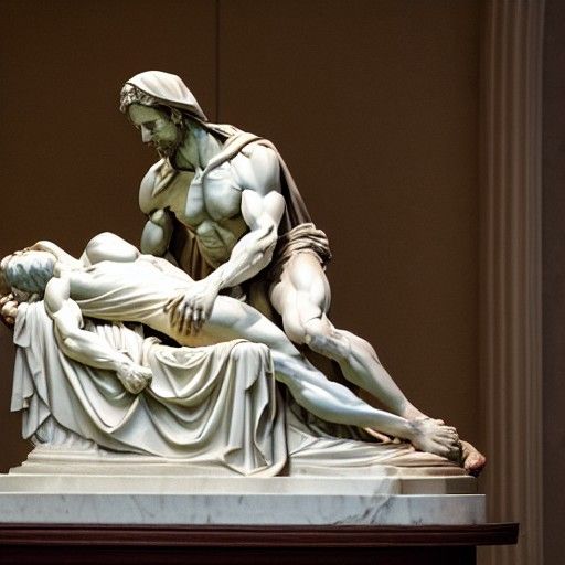 Michelangelo's Pieta Statue with Nemesis Theme