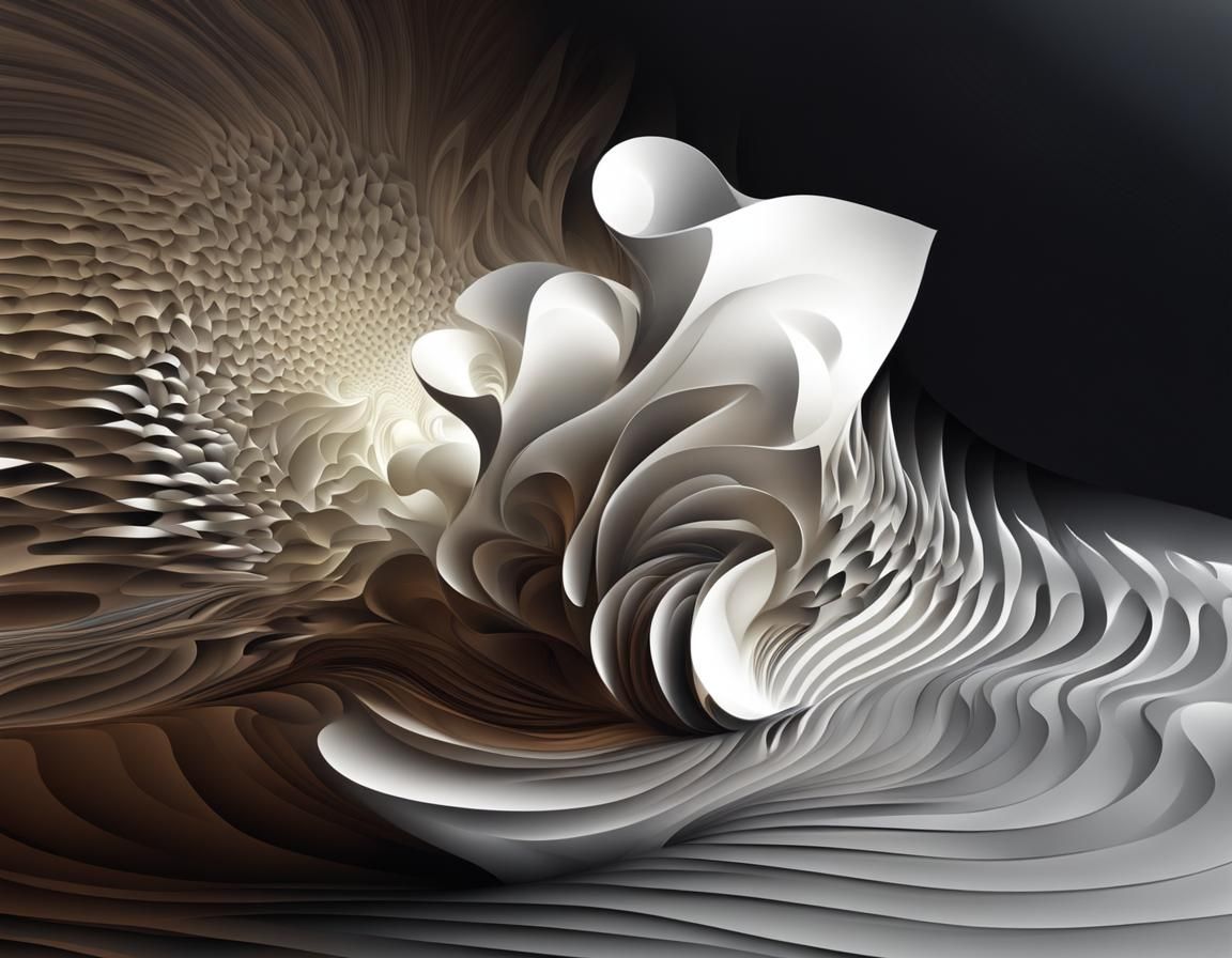 Abstract Fractal Wave Function in Zentangle Style