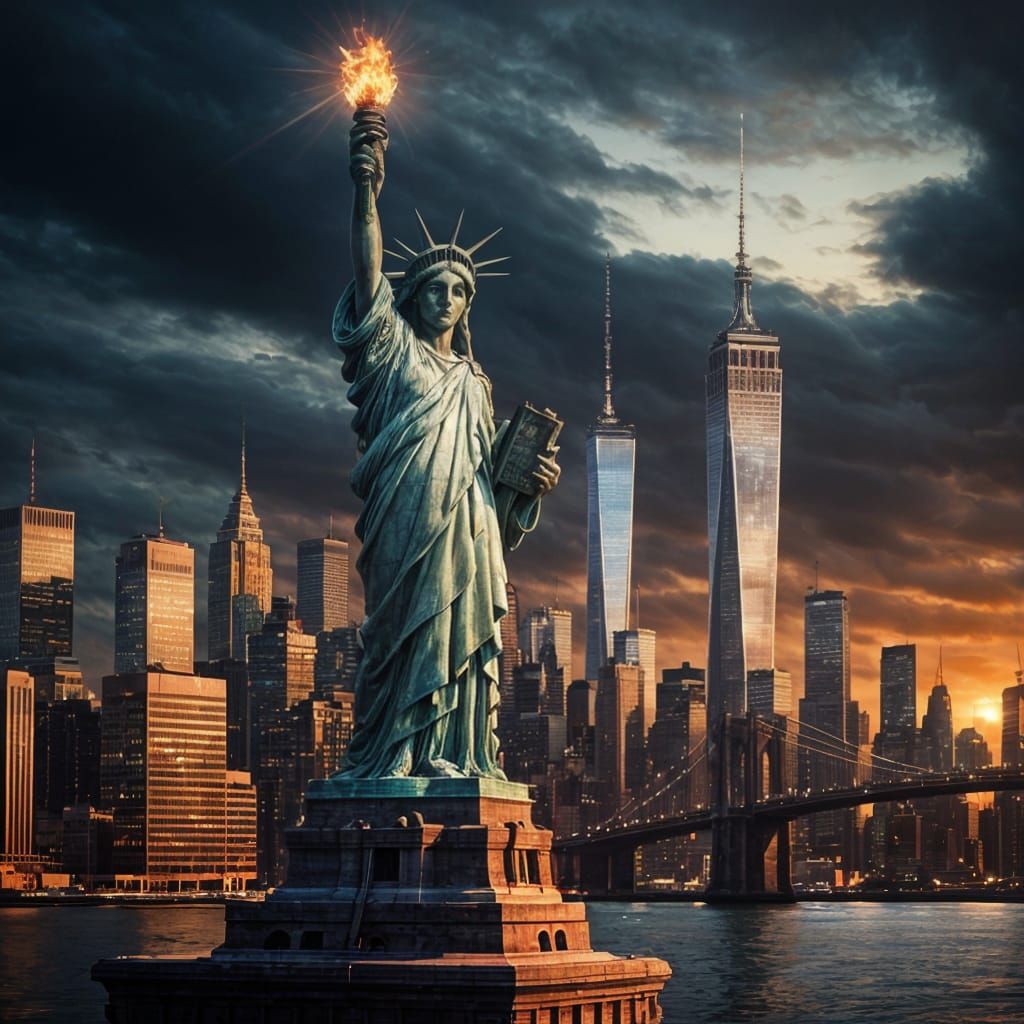 Statue of Liberty as Goth Rocker in New York