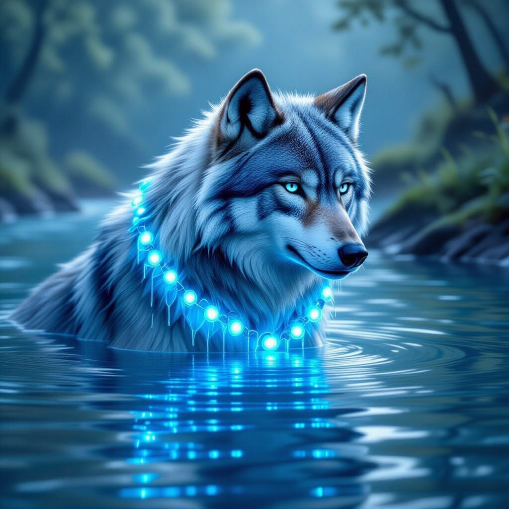 Water Wolf Character Concept Art