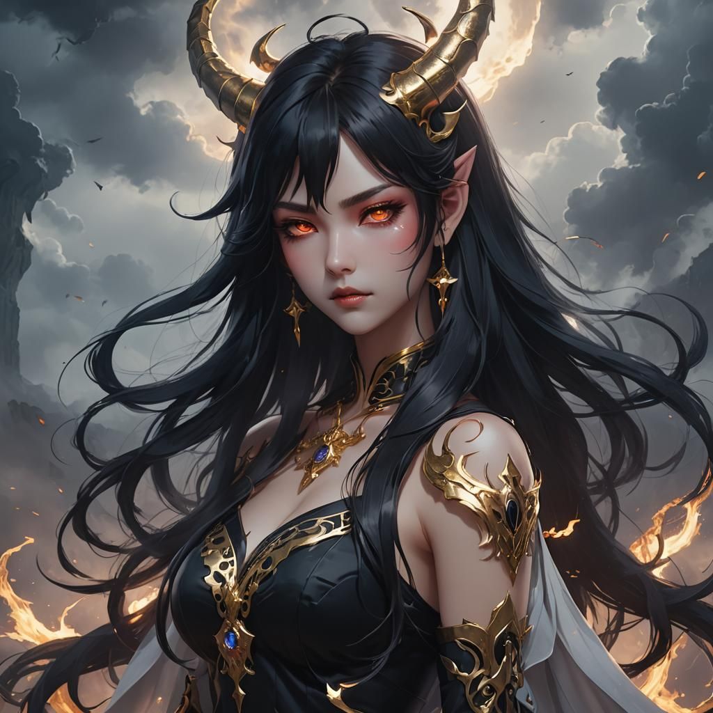 Lilith in Dark Fantasy Anime Style