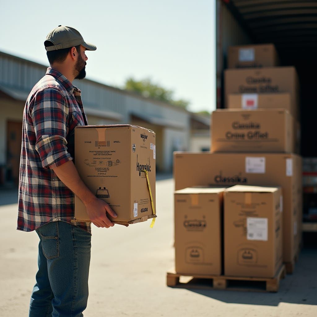 Loading Barbecue Grills for Delivery