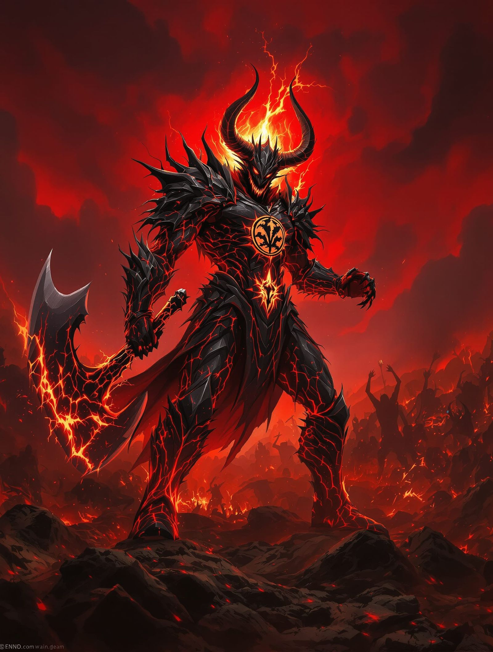 Archdemon Warrior of Leviathan's Seal in Dark Fantasy Style