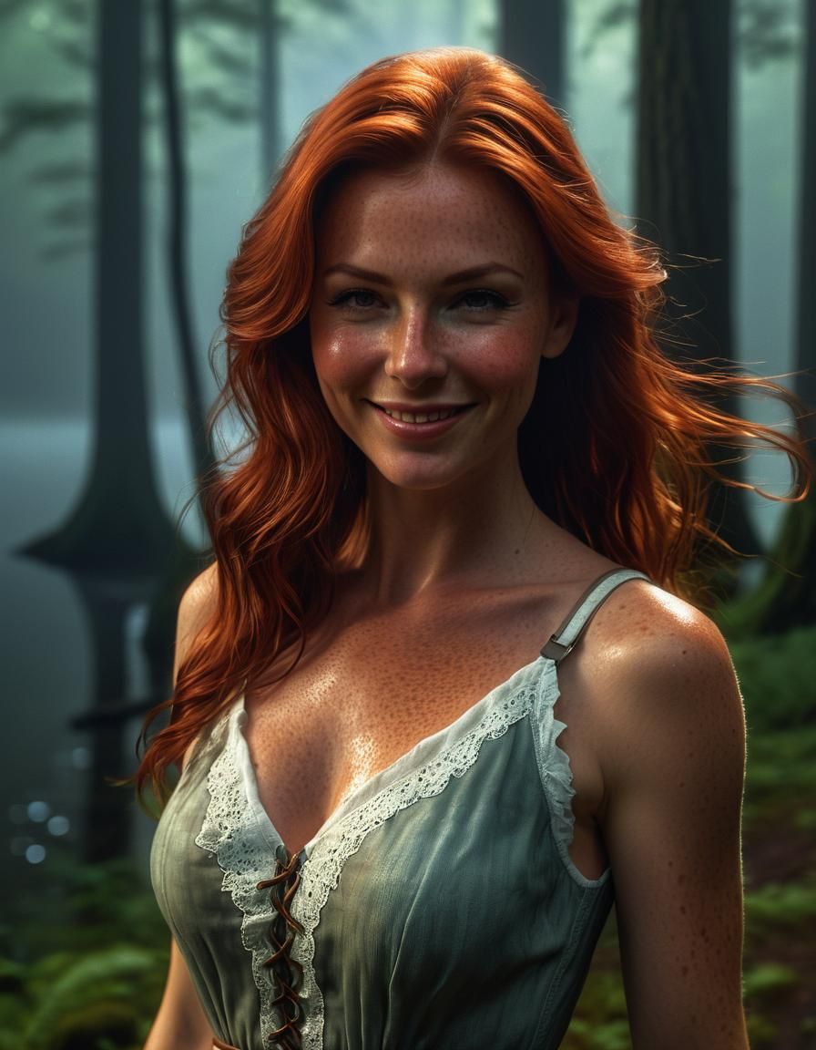 Misty Forest Elf Woman in Chiaroscuro Oil