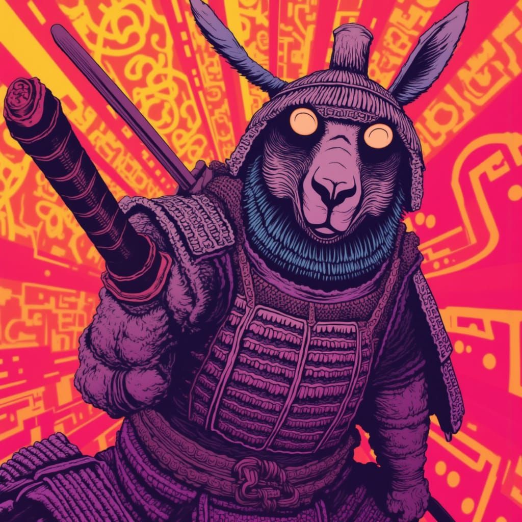 Capybara Samurai Wielding Katana in Anime Style