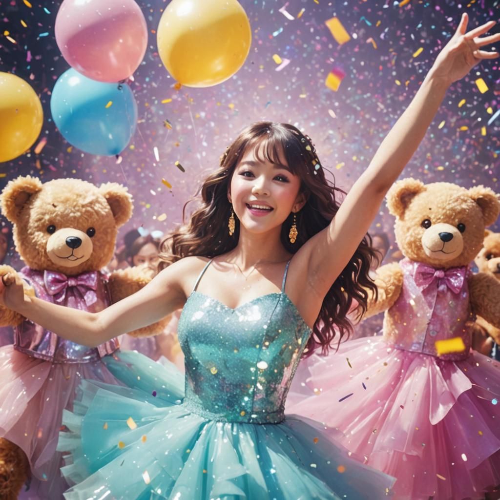 Teddy Bears Dancing in Disco: Photorealistic Digital Art