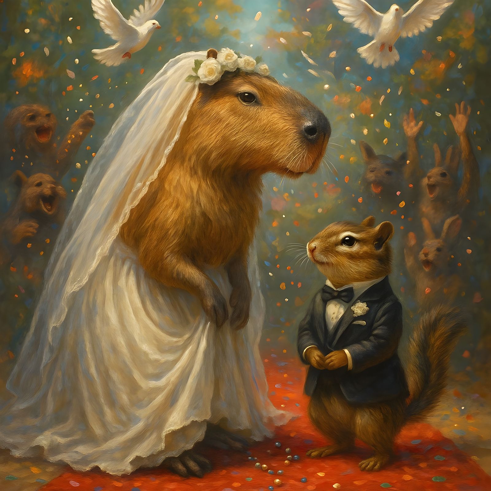 Capybara and Chipmunk Wedding Celebration
