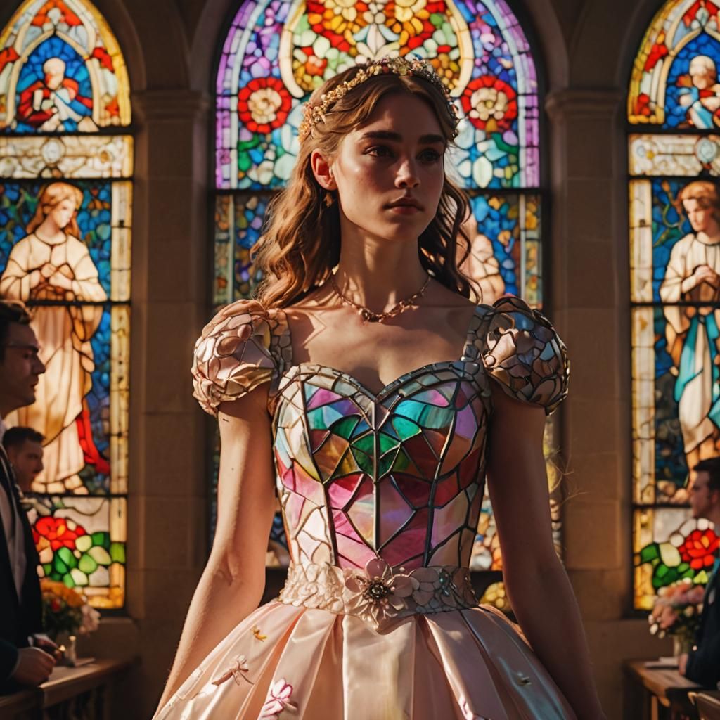 Boy Crossdressing as Flower Girl: Cinematic Film Still