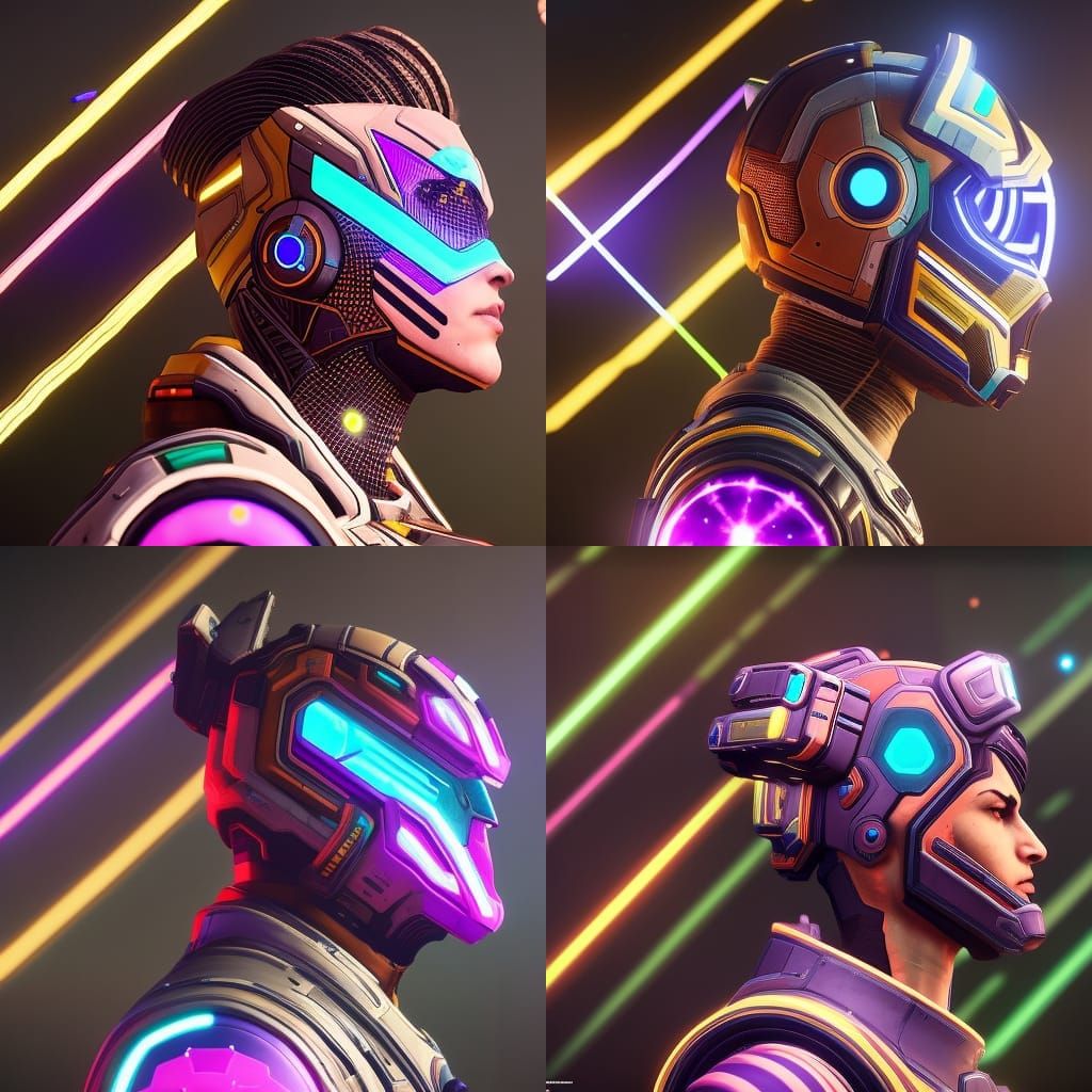 Astronaut Portrait with Geometrical Tattoos in Digital Art