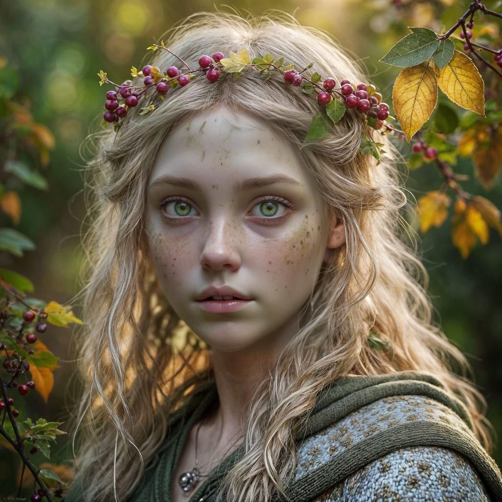 Fae Girl Portrait with Soft Focus and Muted Colors