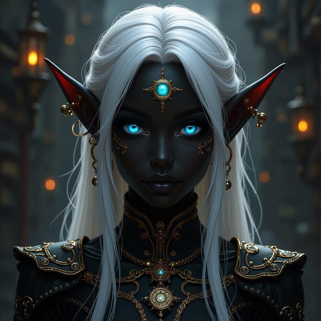 Steampunk Elf Portrait in Ethereal Fantasy Style