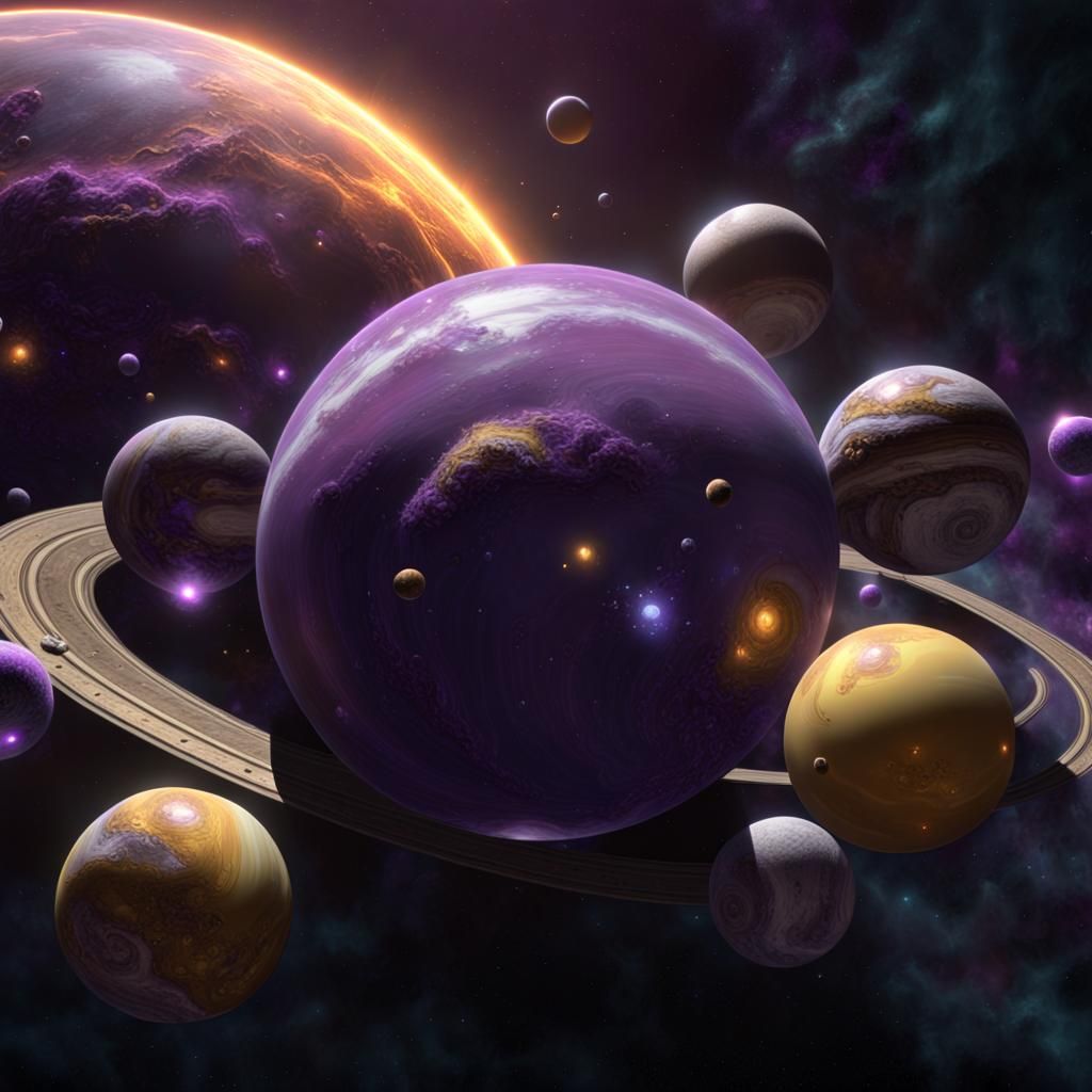 Fox Orbs in Space: A Dark Fantasy Concept