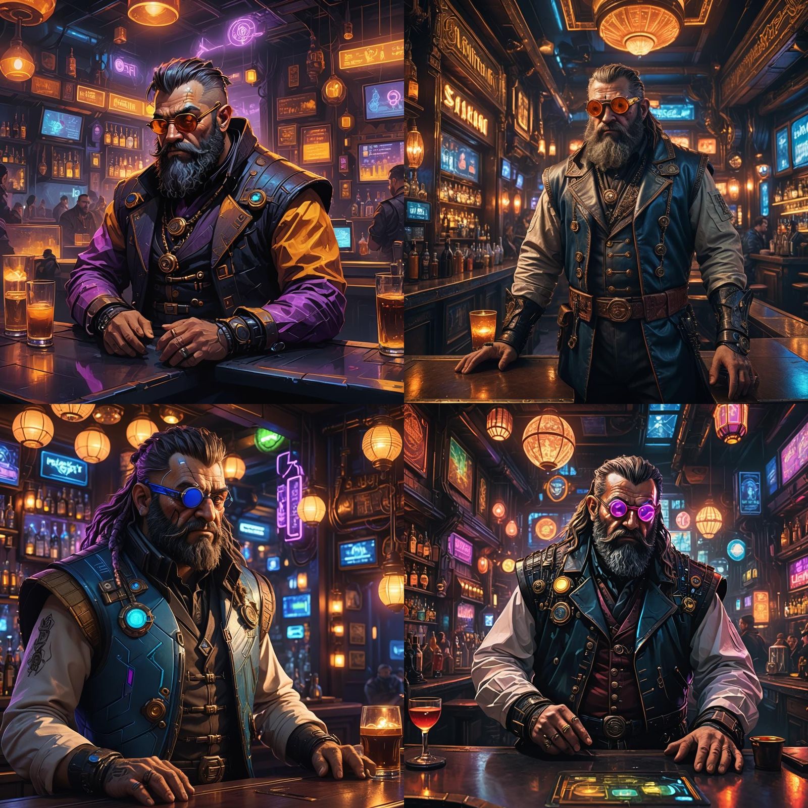 Cyberpunk Dwarf in Victorian Clothing
