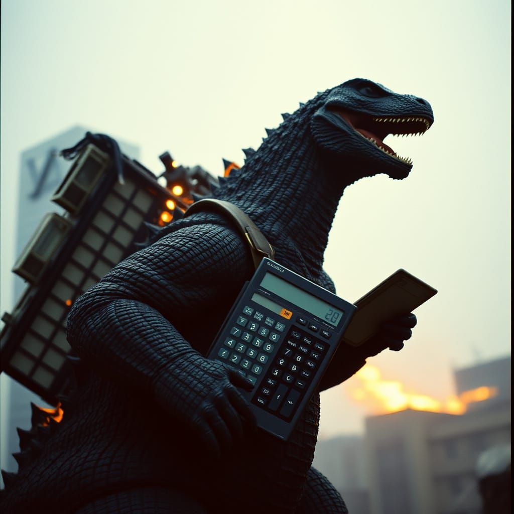 Godzilla Solves Math Problems with Epic Cinematic Style