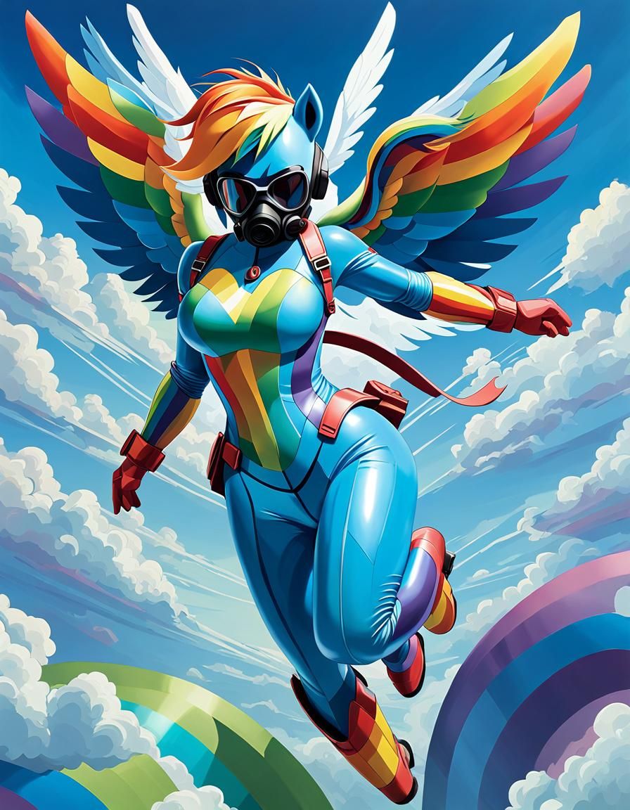MLP Rainbow Dash in Cubist Art Deco Style